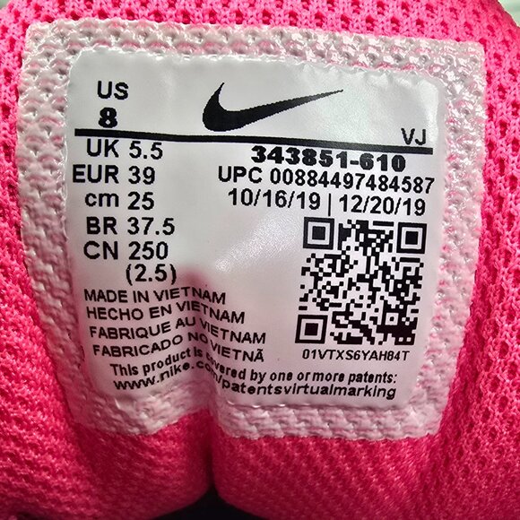 Nike Air Max Torch 4 Women's Size 8 Digital Pink Running Shoes 343851-610 - Picture 9 of 9